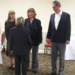 Middle School students introduce themselves to the parent chaperones in the Receiving Line at every class